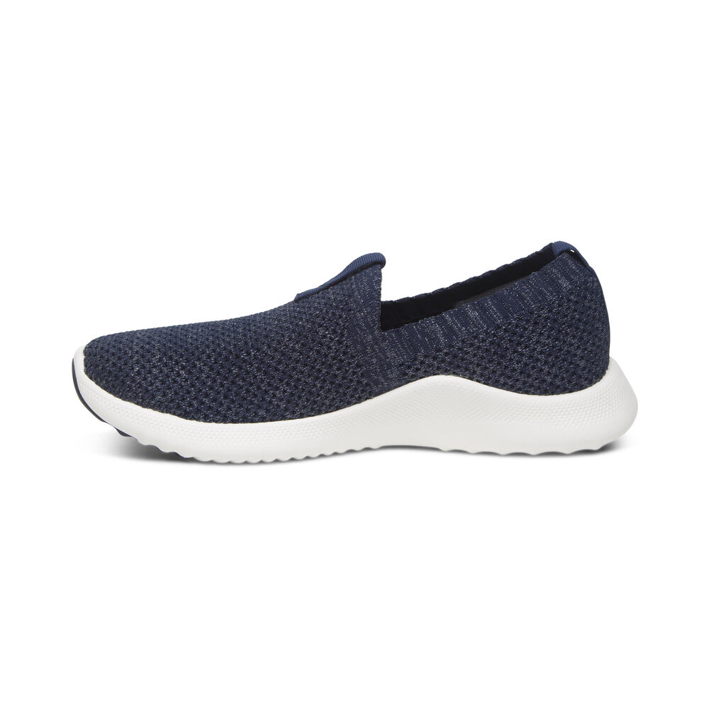 Aetrex Women's Angie Arch Support Sneakers - Navy | USA 9AWUNUF